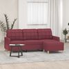 vidaXL Canap&eacute; &agrave; 3 places avec repose-pieds Rouge bordeaux 180 cm Tissu