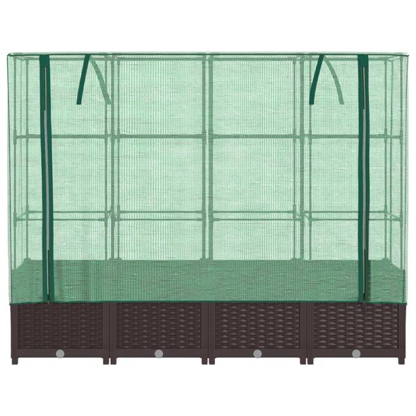 vidaXL Jardinière surélevée avec housse aspect rotin 160x40x138 cm