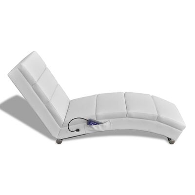 vidaXL Chaise longue de massage Blanc Similicuir