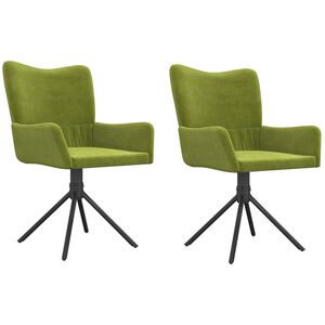vidaXL Chaises pivotantes &agrave; manger lot de 2 Vert clair Velours