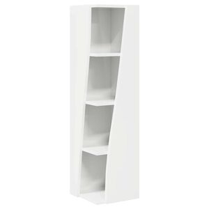 vidaXL Meuble d'angle Blanc brillant 27,5x27x102cm Bois d'ing&eacute;nierie