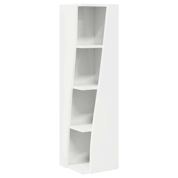 vidaXL Meuble d'angle Blanc brillant 27,5x27x102cm Bois d'ing&eacute;nierie