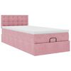 vidaXL Cadre de lit ottoman avec matelas rose 80x200 cm velours