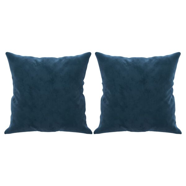 vidaXL Coussins décoratifs lot de 2 Bleu 40x40 cm Velours