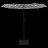 vidaXL Parasol de jardin &agrave; double t&ecirc;te avec LED blanc sable 316x145 cm