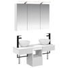 vidaXL Ensemble d'armoire de salle de bain 4 pc Blanc