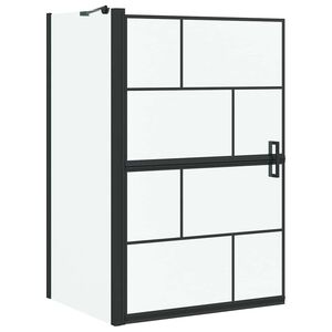 vidaXL &Eacute;cran de douche de bain Noir et Transparent 80 x 68 x 128 cm