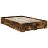 vidaXL Cadre de lit Ch&ecirc;ne fum&eacute; 120 x 190 cm Bois d'ing&eacute;nierie