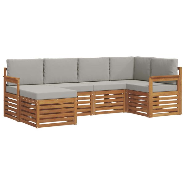 vidaXL Ensembles de canap&eacute;s avec coussin 6 pcs Gris Naturel et Clair
