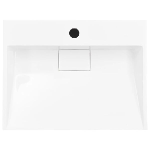 vidaXL Lavabo 50x38x13 cm Fonte min&eacute;rale/marbre Blanc