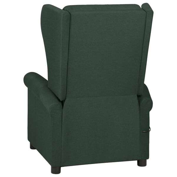 vidaXL Fauteuil de massage Vert fonc&eacute; Tissu
