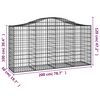 vidaXL Paniers &agrave; gabions arqu&eacute;s 4 pcs 200x50x100/120 cm fer galvanis&eacute;