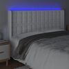 vidaXL T&ecirc;te de lit &agrave; LED Blanc 203x16x118/128 cm Similicuir