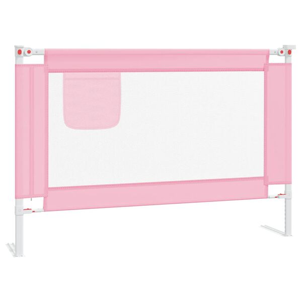 vidaXL Barri&egrave;re de s&eacute;curit&eacute; de lit d'enfant Rose 100x25 cm Tissu