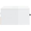 vidaXL Tables de chevet murales 2 pcs Blanc brillant 35x35x20 cm