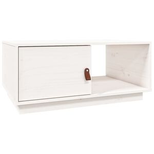 vidaXL Table basse Blanc 80x50x35,5 cm Bois massif de pin