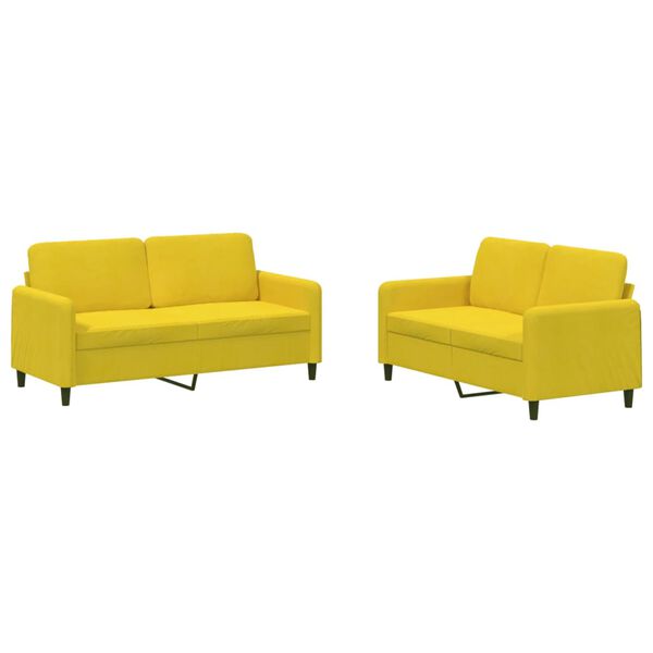 vidaXL Ensemble de canap&eacute;s 2 pcs jaune velours