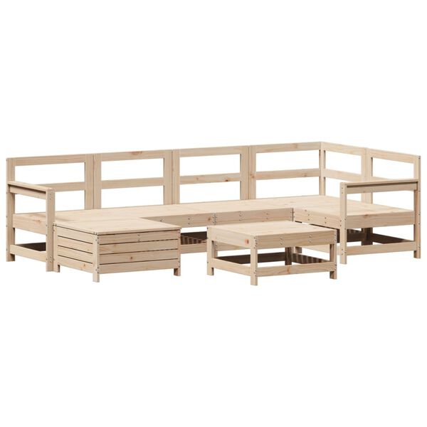 vidaXL Salon de jardin 7 pcs bois de pin massif
