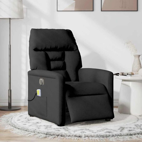 vidaXL Fauteuil de massage inclinable &eacute;lectrique Noir Tissu