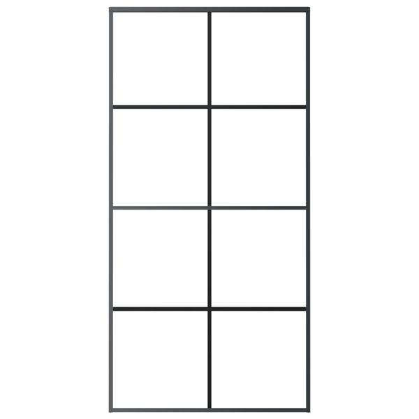 vidaXL Porte coulissante Aluminium et verre ESG 102,5x205 cm Noir