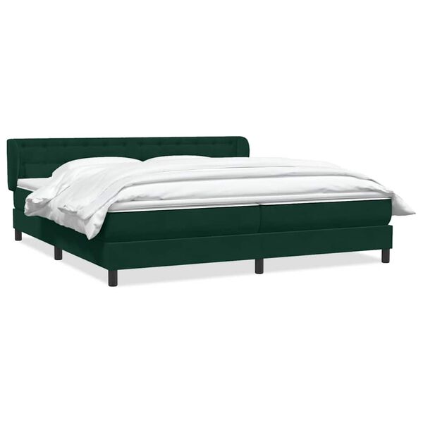 vidaXL Sommier &agrave; lattes de lit et matelas vert fonc&eacute; 200x210cm velours