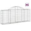 vidaXL Paniers &agrave; gabions arqu&eacute;s 6 pcs 200x30x80/100 cm Fer galvanis&eacute;