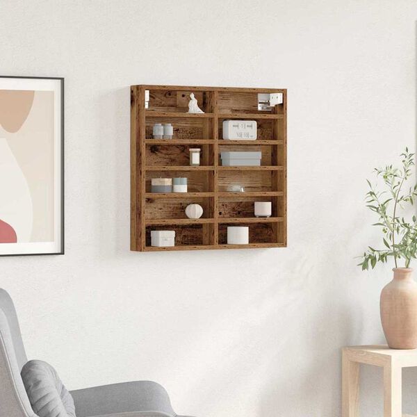 vidaXL Vitrine Bois ancien 60 x 8,5 x 58 cm Bois d'ing&eacute;nierie