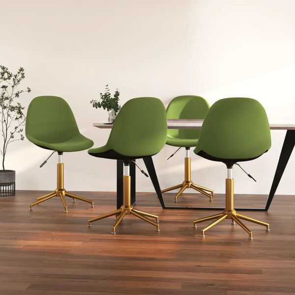 vidaXL Chaises pivotantes &agrave; manger lot de 4 Vert clair Velours