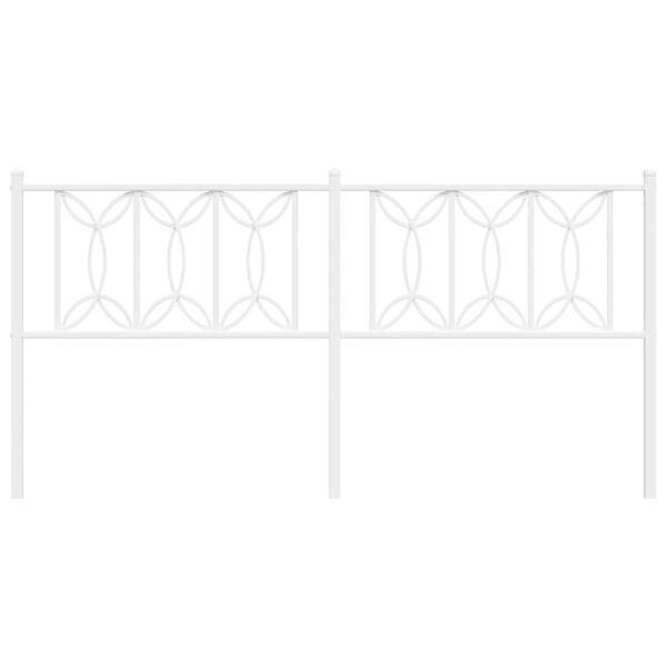 vidaXL T&ecirc;te de lit de remplacement m&eacute;tal blanc 180 cm