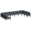 vidaXL Ensemble de canap&eacute; de jardin 10 pc Noir Acier