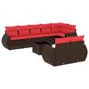 vidaXL Ensemble de canap&eacute; de jardin 9 pcs avec coussins marron r&eacute;sine tress&eacute;e