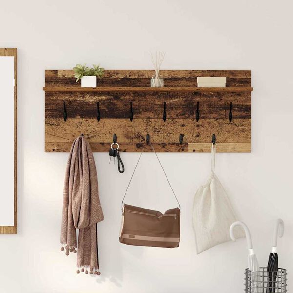vidaXL Porte-manteau mural avec étagère Bois ancien 100 x 40 x 12 cm