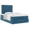 vidaXL Cadre de lit ottoman avec matelas bleu fonc&eacute; 120x200 cm velours