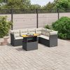 vidaXL Salon de jardin 7 pcs avec coussins noir r&eacute;sine tress&eacute;e