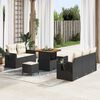 vidaXL Ensemble de canap&eacute; de jardin avec coussin 8 pcs Noir polyrotin