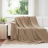 vidaXL Couvertures &agrave; jeter 6 pcs Camel 240 x 270 cm Toison