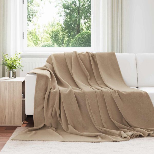 vidaXL Couvertures &agrave; jeter 6 pcs Camel 240 x 270 cm Toison
