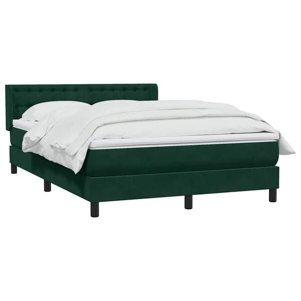 vidaXL Sommier &agrave; lattes de lit et matelas vert fonc&eacute; 160x210cm velours
