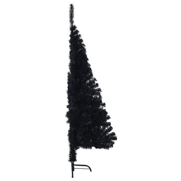vidaXL Demi sapin de No&euml;l artificiel avec support Noir 120 cm PVC