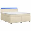 vidaXL Lit de box spring avec matelas et LED Cr&egrave;me 180 x 200 cm Tissu