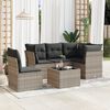 vidaXL Salon de jardin 6 pcs avec coussins gris clair r&eacute;sine tress&eacute;e