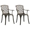 vidaXL Chaises de jardin lot de 2 Aluminium coul&eacute; Bronze