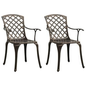 vidaXL Chaises de jardin lot de 2 Aluminium coul&eacute; Bronze