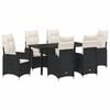 vidaXL Ensemble de salle &agrave; manger pour jardin 7 pcs Noir polyrotin