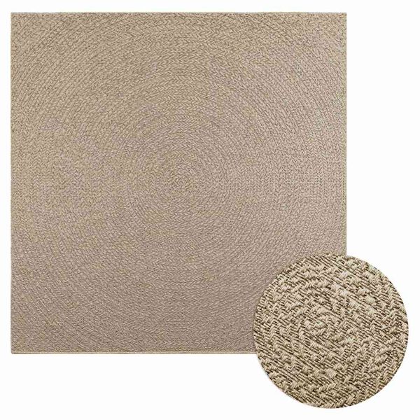 vidaXL Tapis ZIZUR beige 200x200 cm aspect de jute int&eacute;rieur ext&eacute;rieur