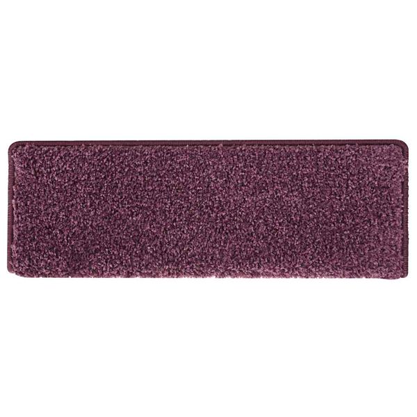 vidaXL Tapis d'escalier 30 pi&egrave;ces 65 x 21 x 4 cm Violet fonc&eacute; Bord rectangulaire