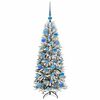 vidaXL Sapin de No&euml;l artificiel avec 150 LED avec support Blanc 120 cm