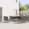 vidaXL Salon de jardin 10 pcs avec coussins Gris R&eacute;sine tress&eacute;e