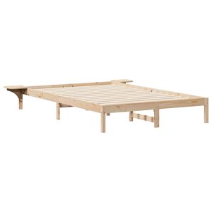 vidaXL Cadre de lit avec tables de chevet Naturel 160 x 210 cm