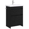 vidaXL Ensemble de mobilier de salle de bain Ch&ecirc;ne noir